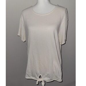 Old Navy Women's White Tie-Front Tee